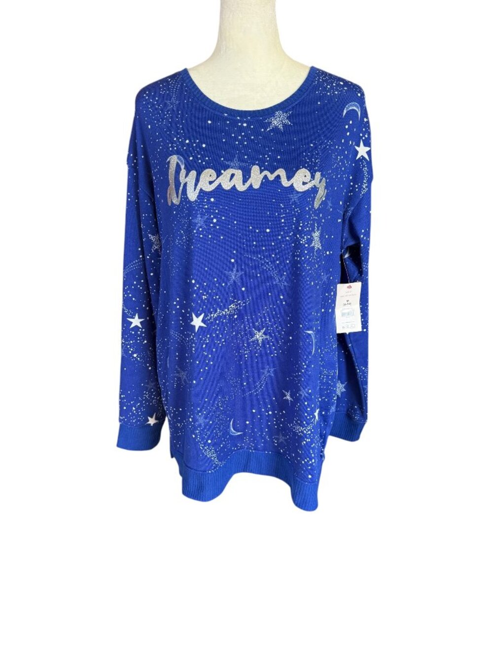 Secret Treasures women's PJ's sleep top blue long sleeve super soft M 8-10